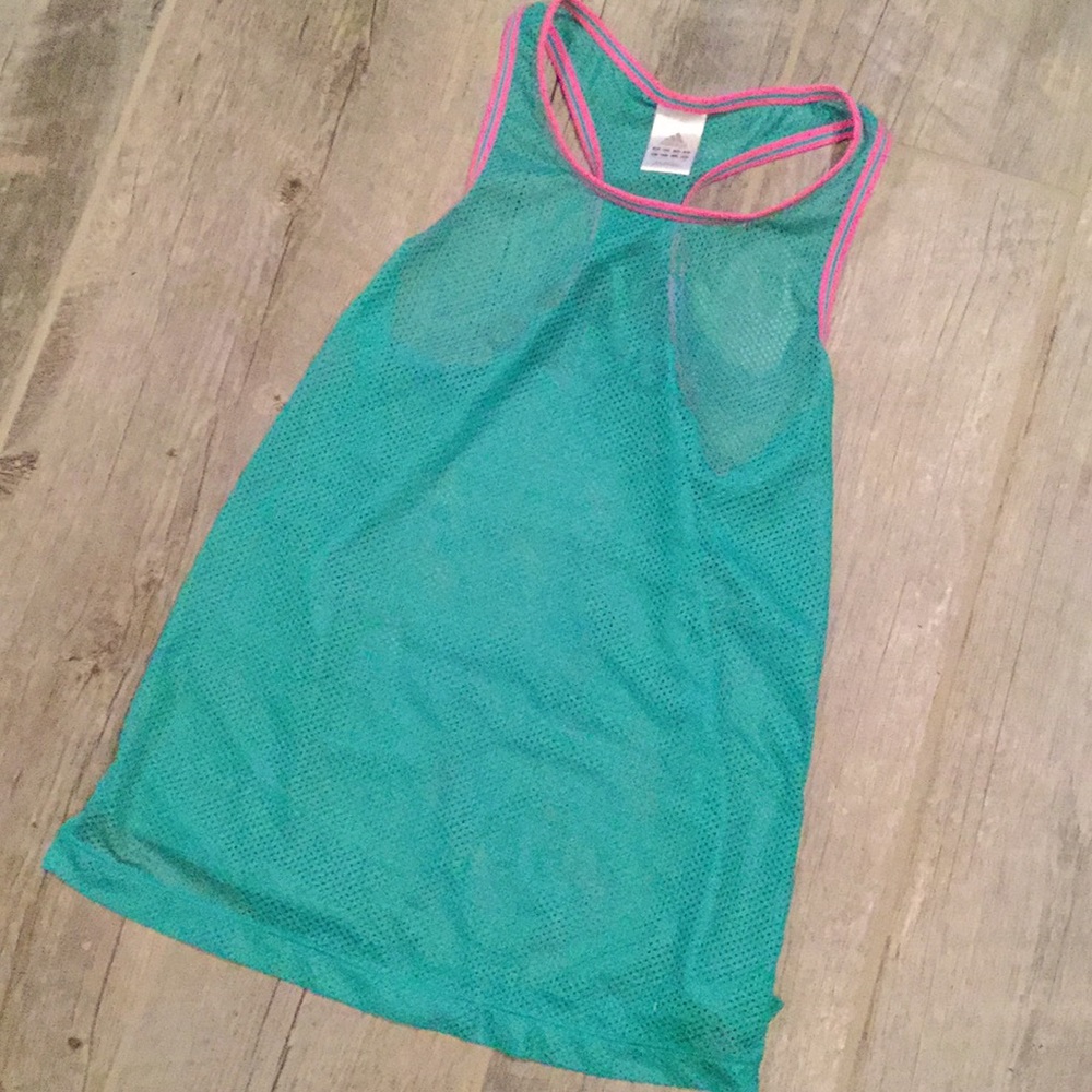 Adidas neon mesh Running tank top